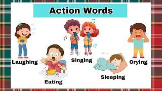 "Action Words with sentences | Action words | Action words for JKG & UKG