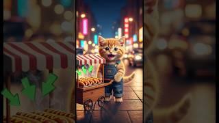 kitten got hot dog | Wow cat meow #kitten #cat #kitty #kittens