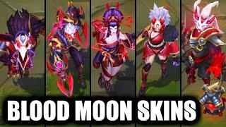 All Blood Moon Skins Spotlight 2024 - New Fiddlesticks Zed Zyra (League of Legends)