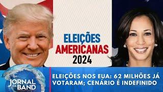 Eleições nos EUA: 62 milhões já votaram; pesquisas mostram cenário indefinido | Jornal da Band