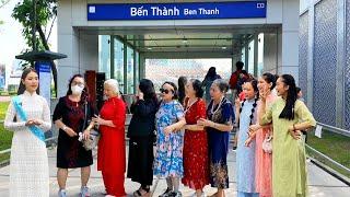 METRO BẾN THÀNH SUỐI TIÊN BẤT NGỜ GẶP ĐOÀN VIỆT KIỀU VỀ NƯỚC TRẢI NGHIỆM TUYẾN METRO Ở CHỢ BẾN THÀNH