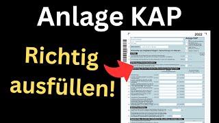 Anlage KAP 2022 ausfüllen - Einkommensteuererklärung Tutorial [Günstigerprüfung, Sparerpauschbetrag]