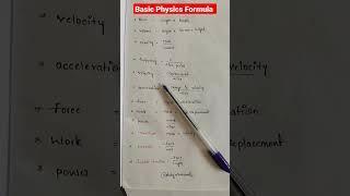 Basic Physics formulas || of area, velocity, force, #shorts #knowledge #fullform