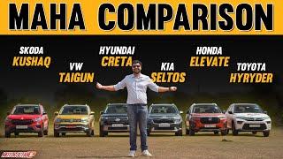 2024 Hyundai Creta vs Seltos vs Elevate vs Hyryder vs Taigun vs Kushaq