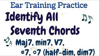 Ear Training Practice - Identify M7, m7, V7, half dim 7, dim7 Chords