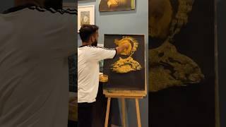 Hardik Pandya Painting | Indian Cricket Star in Brushstrokes  #sandart #glue#shorts #ytshorts