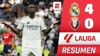 REAL MADRID GOLEÓ 4-0 al OSASUNA con HAT TRICK DE VINICIUS. GOLAZO de BELLINGHAM | La Liga | RESUMEN