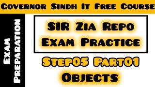 Sir Zia Repo Practice Setp05 Part 01 | Exam Preparation | Objects | Governor's IT Initiative