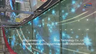 Transparent LED floor tile screen is designed for high-altitude Glass Gallery, and self-adhesive