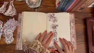 Part 1 Layered Pages with Lace Floral Edges | ASMR | Timeless Art Deco Journal