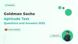Goldman Sachs Aptitude Test Questions and Answers 2022
