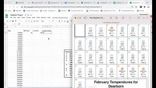 Weather Spreadsheet project