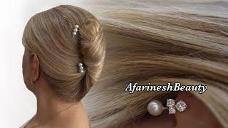 pearl Hairstyle |Easy and Nice French Roll for Short hair and anywhere |Just Do it