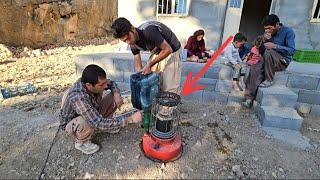 Yusuf and Parvaneh's effort to prepare before winter Installing a heater in a mountain hut