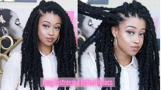 LONG Distressed Butterfly Crochet Locs| INDIVIDUAL BOX ILLUSION!!