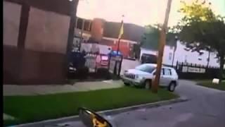 Woman drives on sidewalk to pass school bus