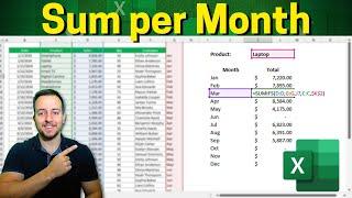 How to Sum per Month in Excel and add more criteria like Product, Customer etc | Sumifs function