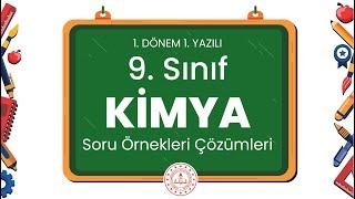 9. Sınıf Kimya 1. Dönem 1. Yazılı Soru Örnekleri Çözümleri