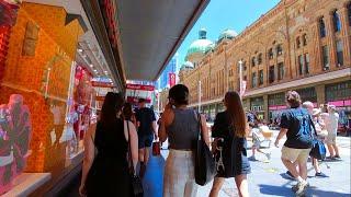 Sydney City Walk -  Martin Place - Pitt St Mall - George St - Lunch Time Rush - Sydney - Australia