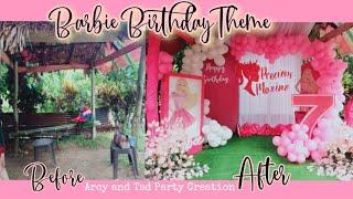 Barbie Theme Birthday Decoration | BARBIE BOX | balloon Garland | 7th Birthday