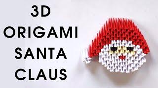 3D origami Santa Claus | How to make a modular origami Santa Claus