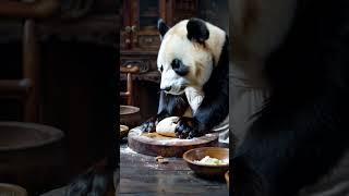 Panda Chef Makes Steamed Buns: A Culinary Adventure! #ai #panda #shorts #delicious