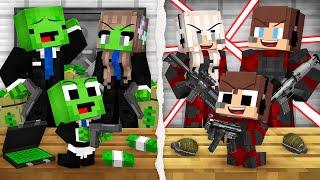 Mikey Family GUARDS vs JJ Family SPIES Survival Battle in Minecraft (Maizen)