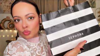 ASMR| SEPHORA HAUL- NEW Makeup Show & Tell! Tapping, Tracing, Lid Sounds for SLEEP & TINGLES