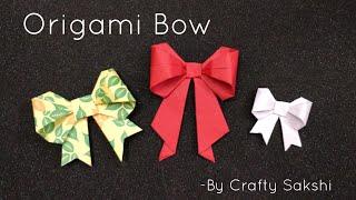 Origami Bow  || Paper Bow || By Crafty Sakshi