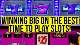 The BEST Time To Gamble At The Casino & These $100 & $25 Spins Made Me So Happy! (And So MUCH Cash)