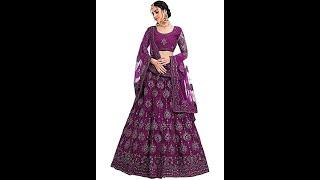 Women's Net Embroidered Lehenga Choli And Dupatta Set