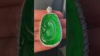 冰种满绿翡翠牌子！#翡翠#jade#玉石#翡翠首饰#缅甸翡翠#Shorts