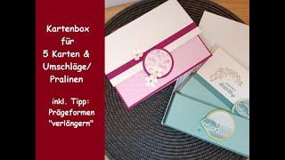 Kartenbox für 5 Karten & Umschläge/Pralinen - Clutch-Form - Prägeformen "verlängern" - Stampin´ Up!®