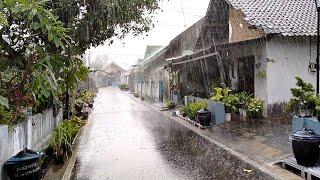 Walk in Heavy Rain through in my village life | ASMR Nature Sounds.