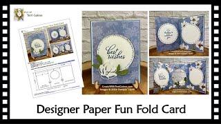 Designer Paper Fun Fold Card with FREE Project Sheet