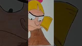 Arnold and Helga's kiss animation redraw #shorts