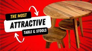 Transforming Your Space with Nesting Hardwood Table and Stools. A HOW TO!!! #diy #woodworking