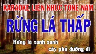 Karaoke Liên Khúc Trữ Tình - Tone Nam Nhạc Sống - Rừng Lá Thấp - Phối Mới Dễ Hát - Nhật Nguyễn