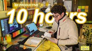 STUDY WITH ME LIVE | 10 HOURS  Harvard Alumnus, Chill Work With Me, Rain Sounds, Pomodoro Timer