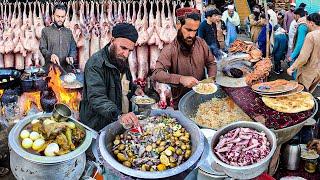 Breakfast in Afghanistan | Traditional Early morning street food | Liver fry recipe | Kabuli Pulao