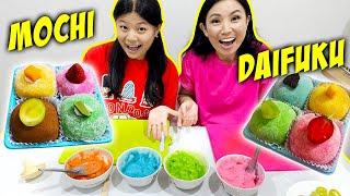 BIKIN MOCHI DAIFUKU VIRAL ISI KRIM WARNA ! MEJA CHIARA AMBRUK JATUH SEMUA 