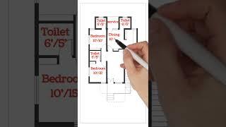 3 Bedrooms 850sqft house plan | Home Plan Design | Ghar ka naksha