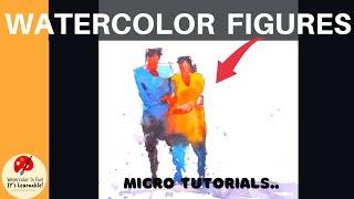 How To Create Watercolor Figures | Watercolor Painting for Beginners |Micro Tutorial 27/100 #shorts