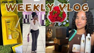 WEEKLY VLOG | curly girl giveaway, content bts, hair PR, yap + more