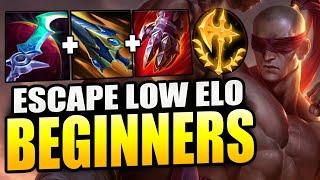 HOW TO PLAY LEE SIN JUNGLE & ESCAPE LOW ELO EASILY FOR BEGINNERS! - League of Legends Guide