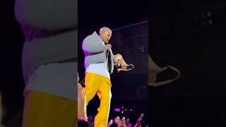 Girl throws a Bra at Chris Brown on Stage