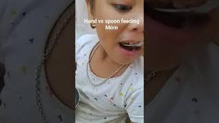 mom's hand vs spoon feeding #moms #momslove