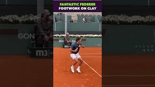 FANTASTIC FEDERER FOOTWORK ON CLAY #shorts #tennis