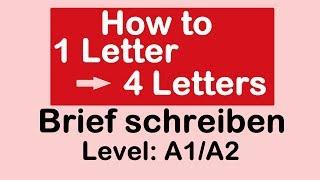 How to? 1 Letter to 4 Letters | Learn German in Hindi/Urdu | Brief schreiben | Level A1/A2