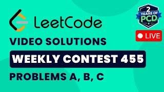 Leetcode Weekly Contest 455 | Video Solutions - A to C | by Vibhaas | TLE Eliminators